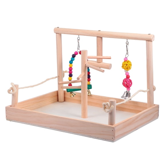TITINICE Parrot Cage Swing Stand Post with Simple Installation Wooden
