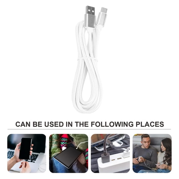 TITINICE 2 Meter Nylon Fiber USB Type C Cable for Phone Charging in Golden Color