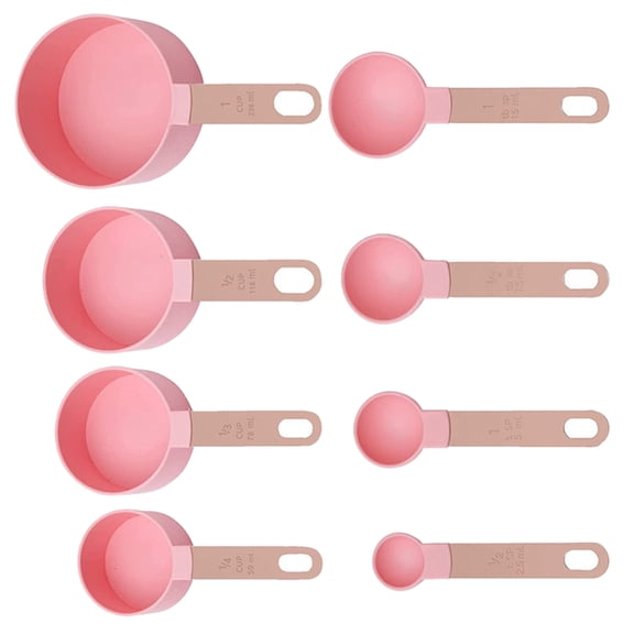 TITINICE 1Set Flexible Pink Measuring Cups Set for Home Kitchen Baking and Cooking Use