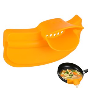 TITINICE Kitchen Pot Edge Pouring Funnel Yellow Spill Proof Soup Strainer Clip on Gadget