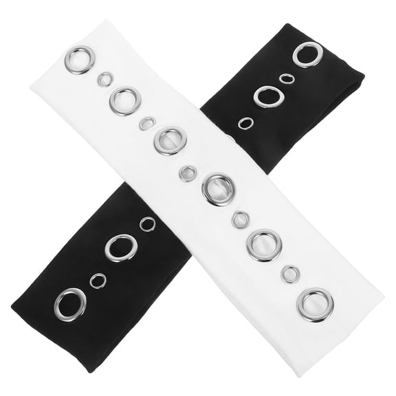 TITINICE Punk Style Wide Headband, Multi, Breathable Fabric, Hollow Out Eyelets, Stretchy and Comfortable