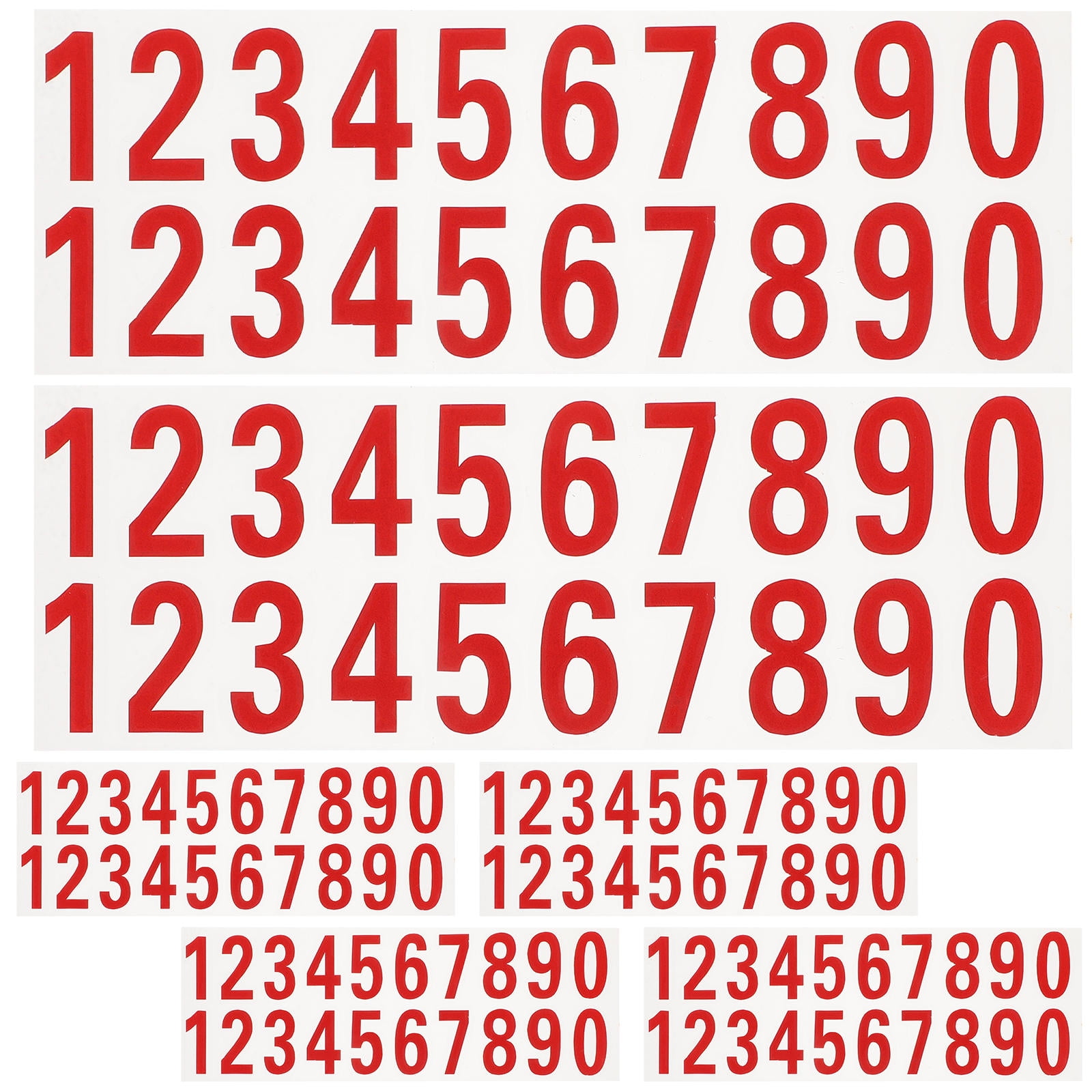 TITINICE 6 Sheets of DIY Number Stickers Self Adhesive PVC Red for ...