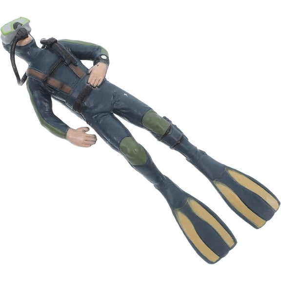 TITINICE Lifelike Scuba Diver Aquarium Decor Floating Resin Fish Tank Ornament Unique Design