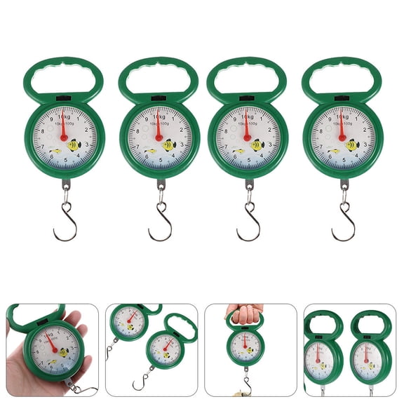 TITINICE Handheld Hanging Scale Portable Weighing Tool Green Plastic for Luggage 4Pcs