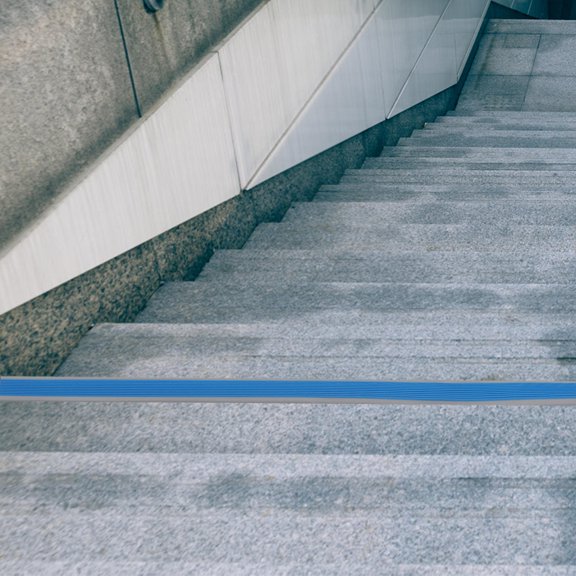TITINICE Stair Treads Indoor PVC Blue Simple Buffering Effect 1Set