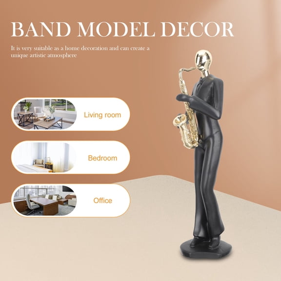 TITINICE Resin Saxophone Musical Instrument Model for Home Decor Black Finish