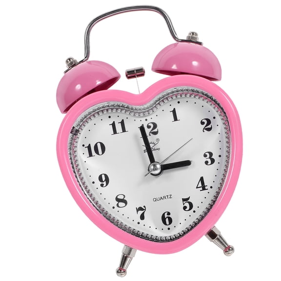 TITINICE Silent Non Ticking Heart Shape Alarm Clock with Nightlight and Big Numbers