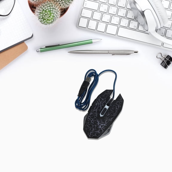 TITINICE USB Optical Mice with Ergonomic Design and Self Controlled Lights for Gaming