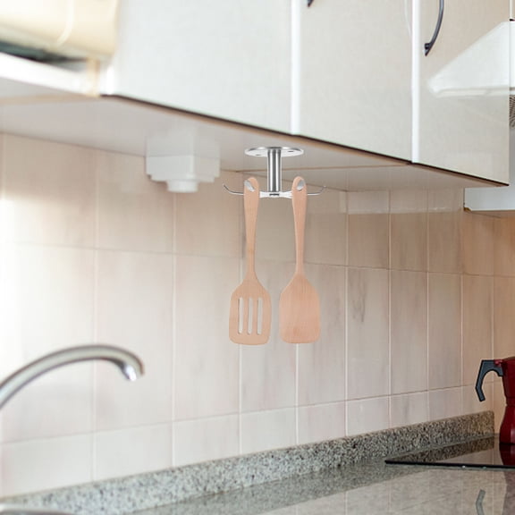 TITINICE Under Cabinet Rotatable Stainless Steel Hooks for Kitchen and Bathroom Use