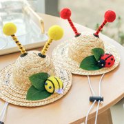 TITINICE Decorative Pet Hat Assorted Color Cat Straw Hat Creative Design for Photo Props
