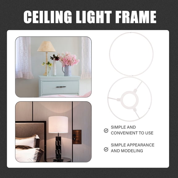 TITINICE White Iron Ceiling Light Frame for DIY Lampshade and Hanging Holder