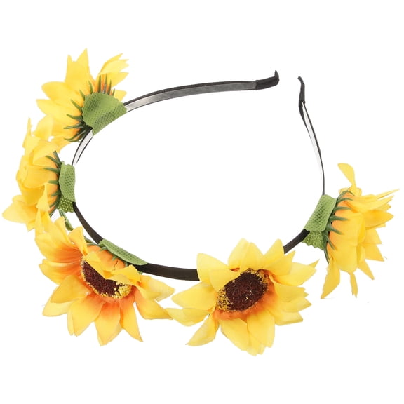 TITINICE Yellow Floral Wreath Flower Crown Simulation Daisy Pleasant Hair Wreath for Various Occasions