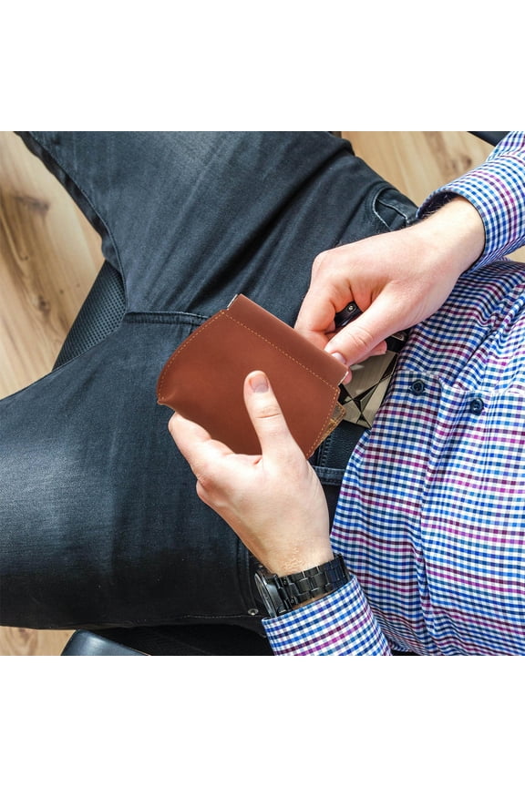 minimalist wallet Light Brown PU Wallet with Automatic Spring Closure for Everyday Use 1Set
