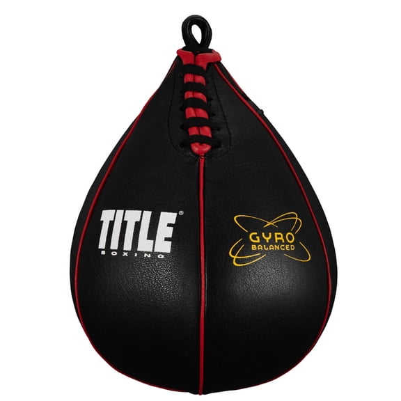 TITLE Boxing Gyro Balanced Leather Speed Bag, Large, Black