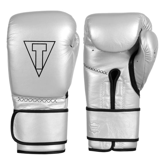 TITLE Boxing Momentum Pro Bag Gloves, 12oz, Silver/Black