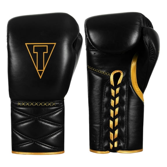 TITLE Boxing Momentum Pro Sparring Gloves, 14oz, Black/Gold