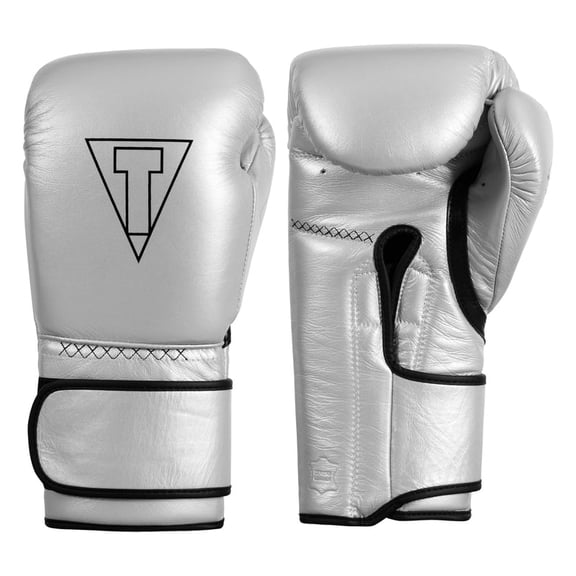 TITLE Boxing Momentum Pro Training Gloves, 14oz, Silver/Black