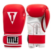TITLE Boxing Pro Style Leather Training Boxing Gloves 3.0, 16 oz, Red/White