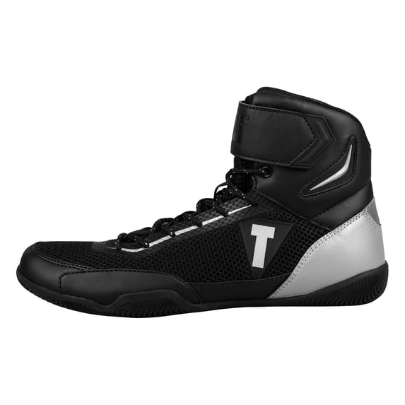 TITLE Boxing Select Mid-Top Boxing Shoes, size 13, Black/Silver