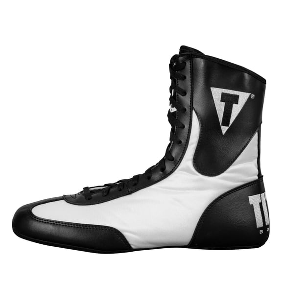 TITLE Boxing Speed-Flex Encore Mid-Top Boxing Shoes, Size 5, Black/White
