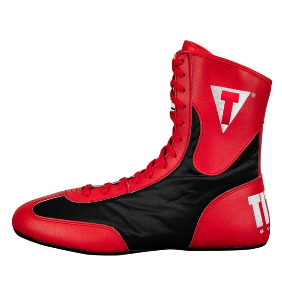 TITLE Boxing Speed-Flex Encore Mid-Top Boxing Shoes, Size 9, Red/Black