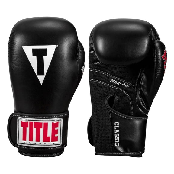 TITLE Classic Black Max Boxing Gloves, 16 oz
