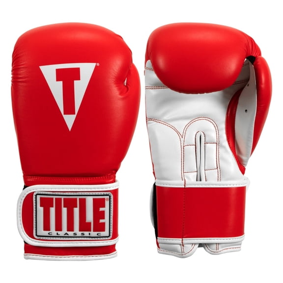 TITLE Classic Pro Style Training Boxing Gloves 3.0, 12 oz, Red/White