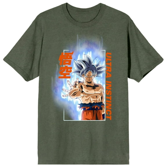 Dragon Ball Super Ultra Instinct Goku Adult Monterrey Heather Crew Neck Short Sleeve T-shirt-Medium