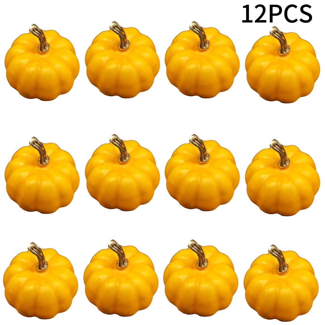 TITOUMI 12 PCS Small Artificial Pumpkins Decorative Orange Foam