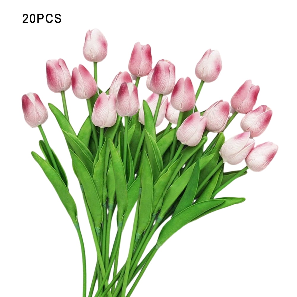 TITOUMI 20PCS Real Touch Tulips Artificial Flowers, Fake Arrangement