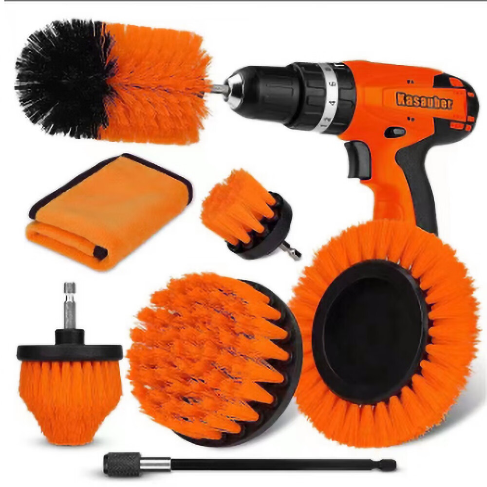 TITOUMI 7Piece Drill Brush Attachment Cleaning Set Extended Reach