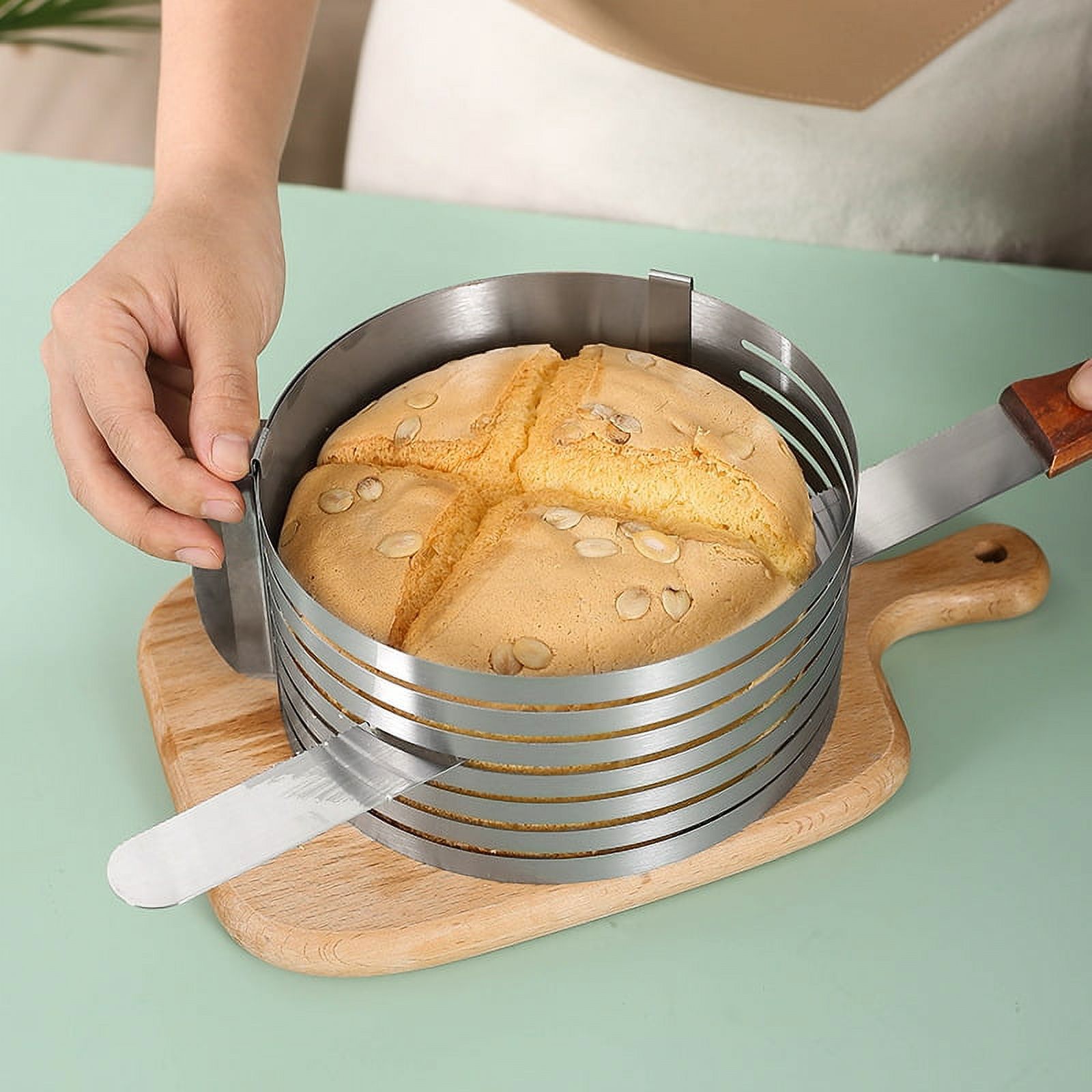 TITOUMI Adjustable Mold Cake Ring, Slicer Stainless Steel Retractable