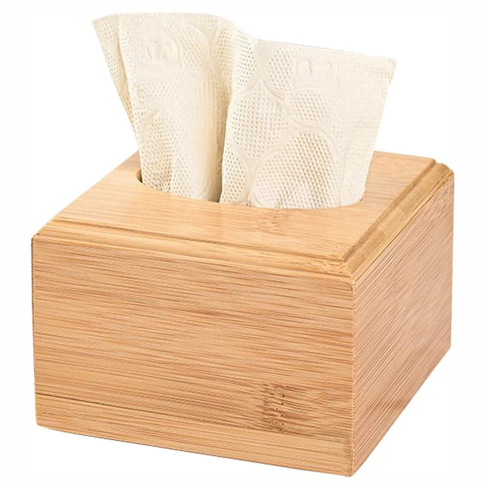 TITOUMI Bamboo Tissue Holder, Wooden Facial Tissue Box Cover for Dining