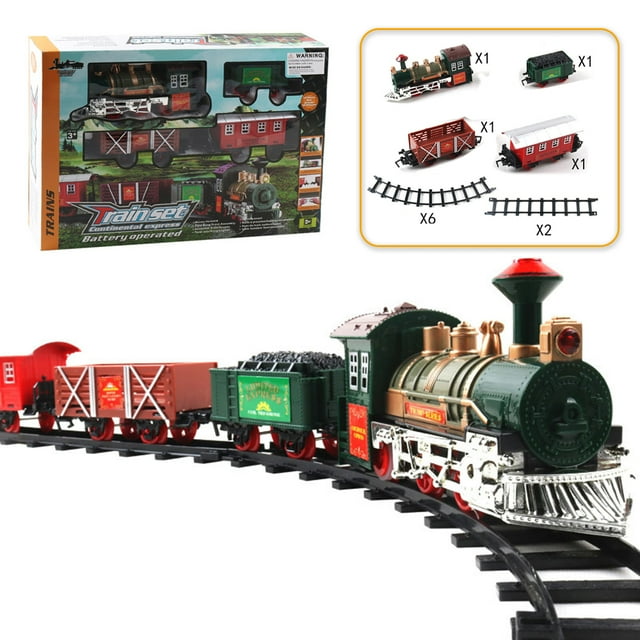 TITOUMI Classic Train Set for Kids with Lights and Sounds, Electric Toy