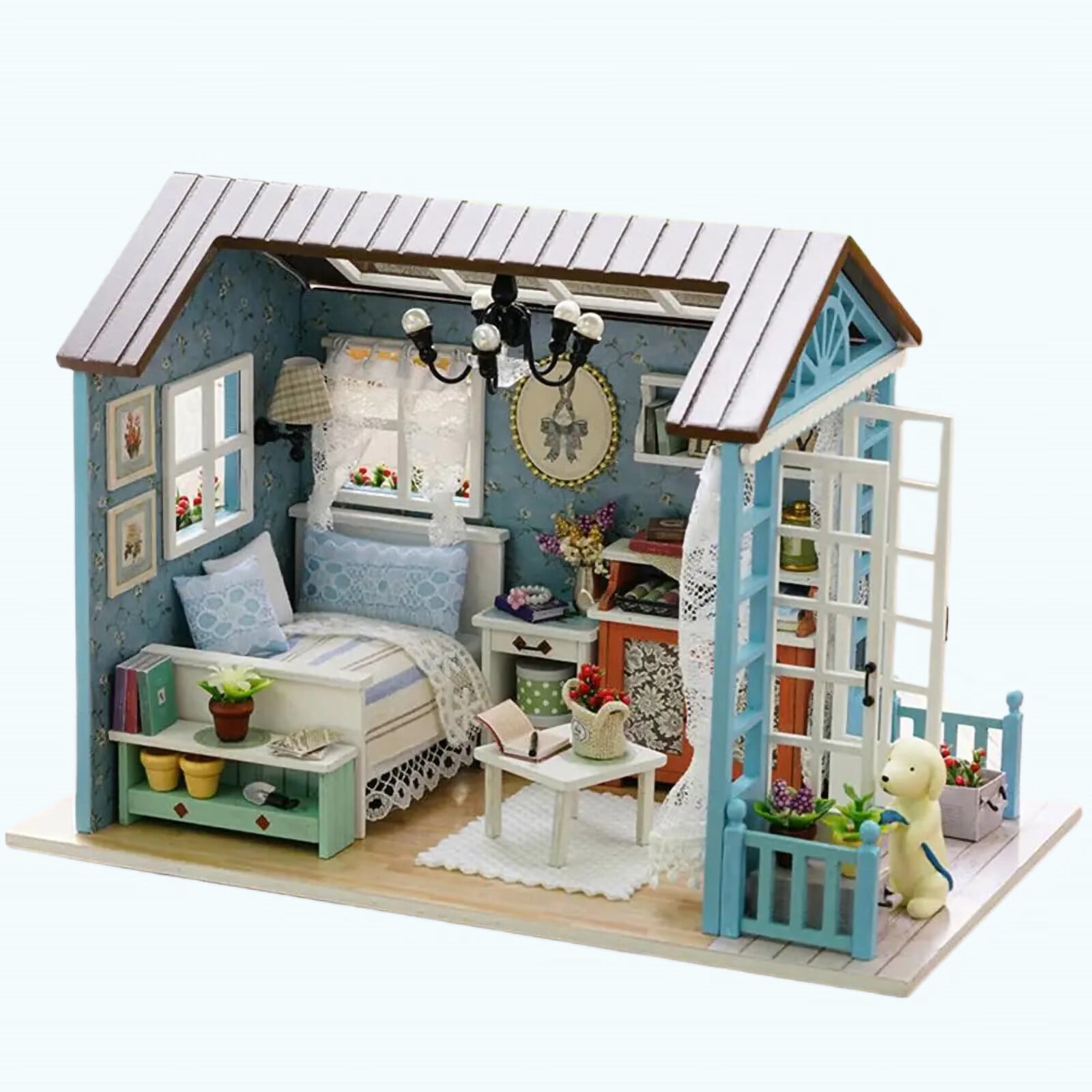 TITOUMI DIY Christmas Miniature Dollhouse Kit Tiny House kit with
