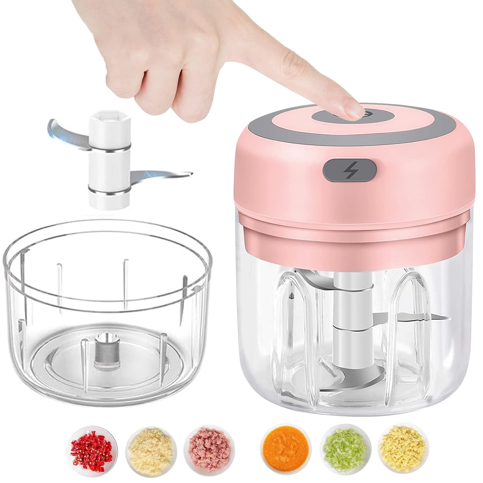 TITOUMI Electric Vegetable Chopper, Rechargeable Portable Mini Food Processor, for Dicing
