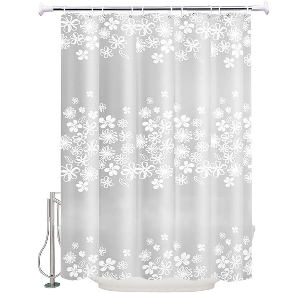 TITOUMI Frosted Flower Shower Curtain Liner, Transparent NonToxic Odor