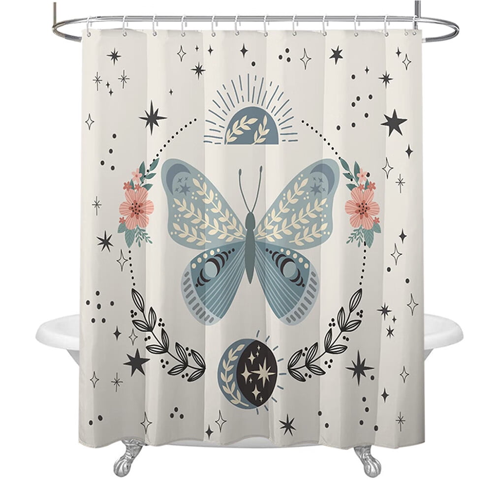 TITOUMI Teal Butterfly Shower Curtains for Bathroom,Boho Butterflies