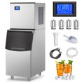 thumbnail image 1 of TITTLA 500 lbs/24-Hours Split Commercial Freestanding Ice Maker in Silver Industrial Ice Machine, 300Lbs Storage, Ice Ready in 11-20min Two packages 182 Ice Cubes/Cycle, 1 of 8
