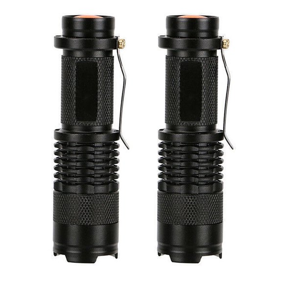 TIUSHOM Red Light Flashlight 2 Pack Single Mode Red LED Flashlight One Mode Zoomable Night Light Torch for Night Observation and Astronomy Aviation