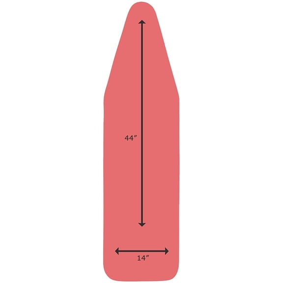 TIVIT Ironing Board Covers - Heat Reflective 14 x 44 Advanced Cotton - 5 Layer Padded Cover w/Inner Aluminum Lining Reflecting Steam/Heat, Prevents Board from Rusting - Red European Iron Table Cover