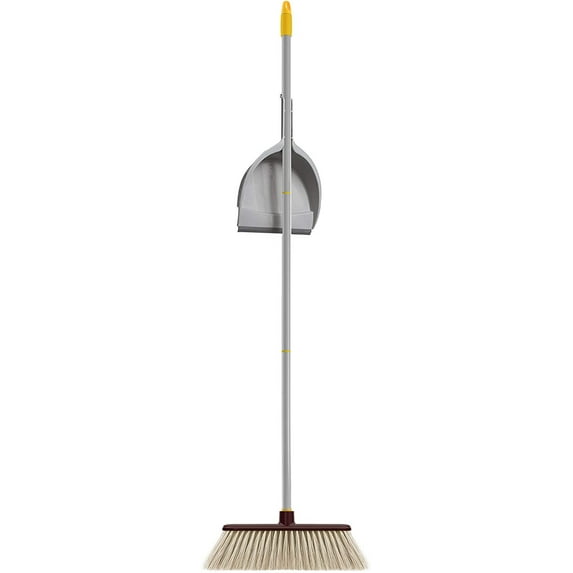 TIVIT Parquet Extra Soft Broom with Classic Dustpan Ultra Soft Indoor Broom with Long Fixed Handle and Strong Plastic Dustpan Set Ideal for Kitchen, Home, Office, Hospital and Hotel
