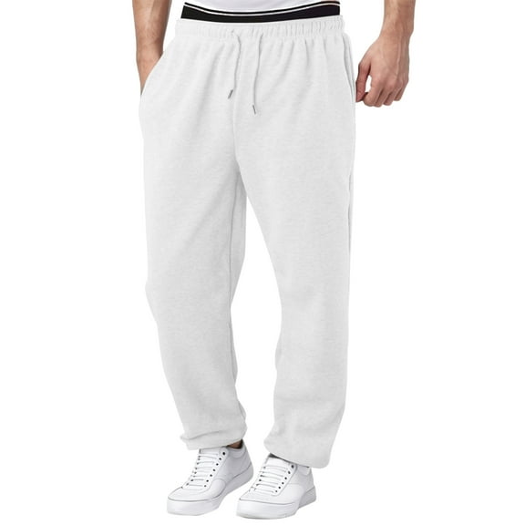 TIWEKE Heavyweight Sweatpants,Mens Jogger Sweatpants,Men's Pants White,XL