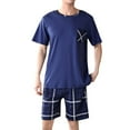 thumbnail image 1 of TIWEKE Mens Pajamas Set Shorts,Men's Pajamas Summer Cotton Short Sleeve Leisure Home Suit,Sizes 2XL, 1 of 8