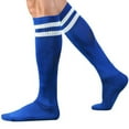 thumbnail image 1 of TIWEKE Striped Adult Knee High Tall Athletic Skater Tube Socks Blue2, 1 of 2