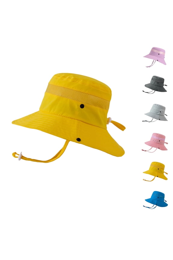 TIWEKE Sun Hats for Kids,Kids Sun Hat Adjustable Fisherman Cap for Boys Girls Outdoor Summer Casual Wear Lightweight Breathable,One Size
