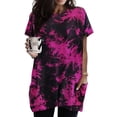 thumbnail image 1 of TIYOMI Ladies Plus Size 4X Purple Tie Dye Shirts Summer Short Sleeve Tops Crewneck Pocket Tee Oversize Boyfriend Tunic Blouses Casual Loose Fit T-Shirt 4XL 24W 26W, 1 of 6