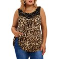 thumbnail image 1 of TIYOMI Ladies Plus Size 4X Tank Tops Leopard Crewneck Tunices Lace Stitching Shirts Summer Blouses 4XL 24W 26W, 1 of 4