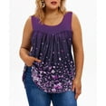 thumbnail image 1 of TIYOMI Ladies Plus Size 4X Tank Tops Purple Floral Crewneck Tunic Tank Tops Sleeveless Shirts Flower Camisoles Summer Ruffle Flowy Blouses Casual Tank Tops 4XL 24W 26W, 1 of 8