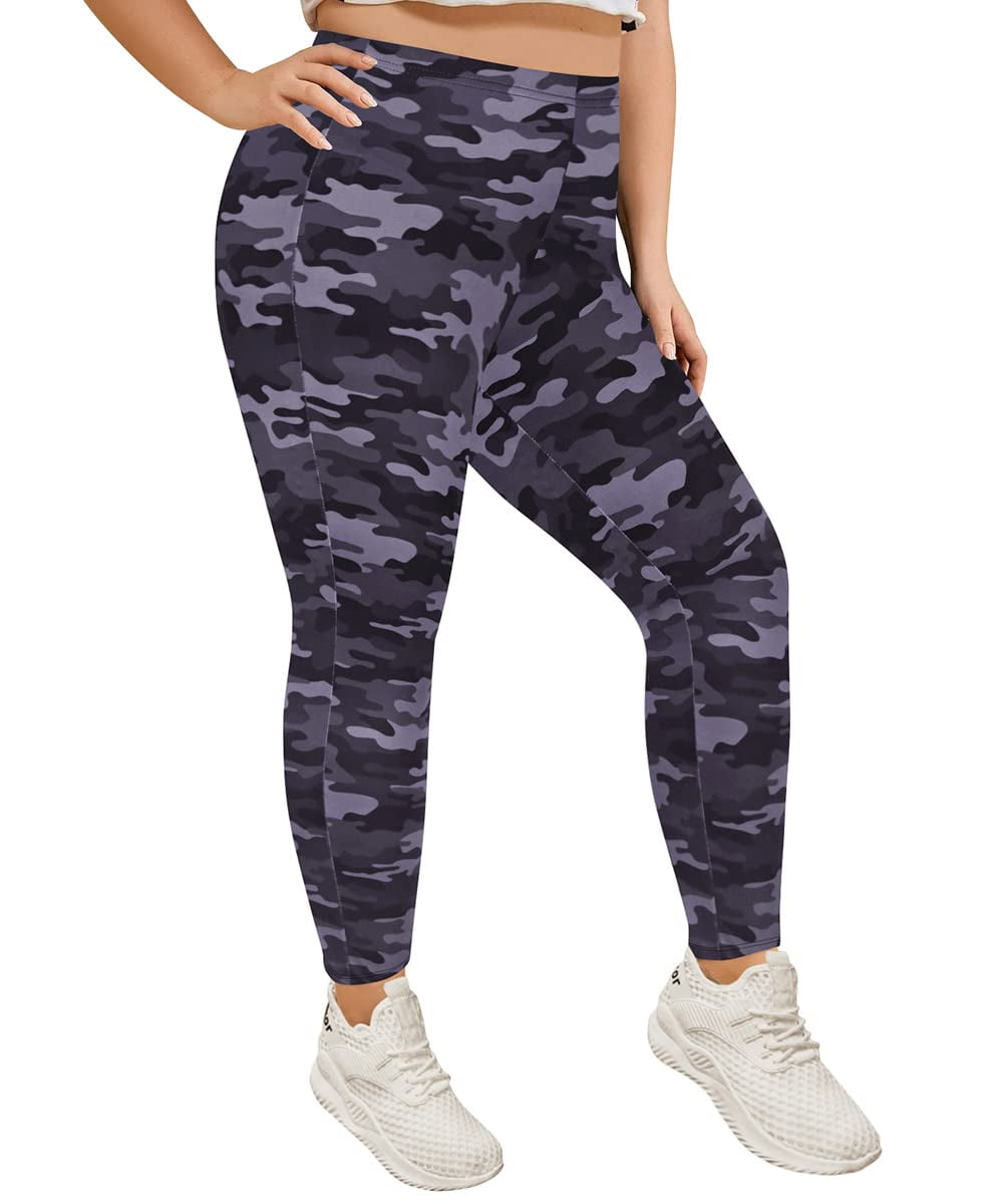 Womens ZUTY leggings. Black camo. Buttery soft with two side pockets.